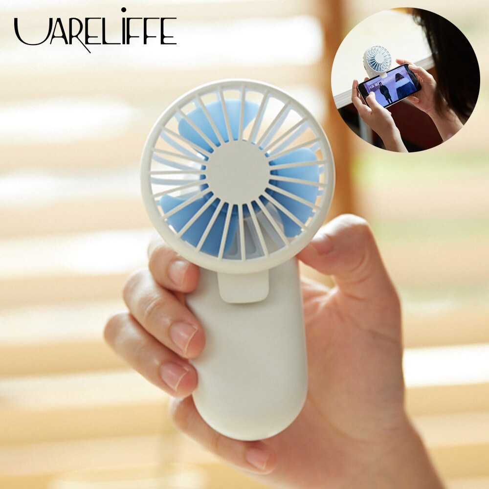 UARELIFFE Kipas Mini Portable Jepit Ponsel Handheld Clip Fan 3 Speed - C01 - White