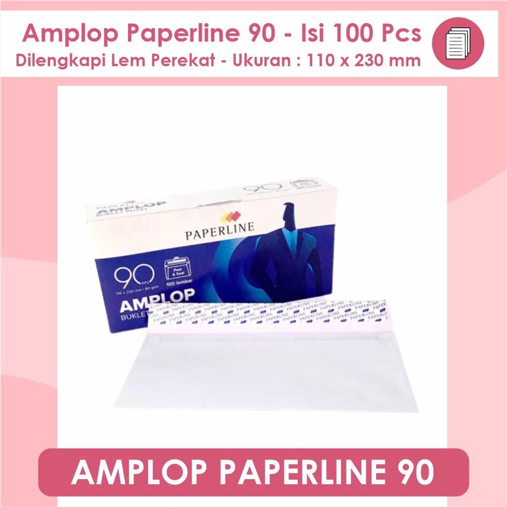 

Amplop Paperline POLOS 90 PPS | Isi 100 PCS | Amplop Panjang