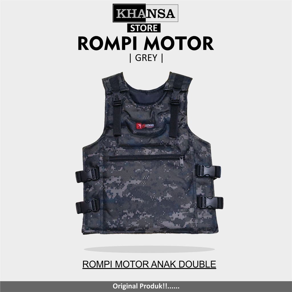 Rompi Motor Anak Loreng Abu Bagus Murah Body Protector Anti Angin