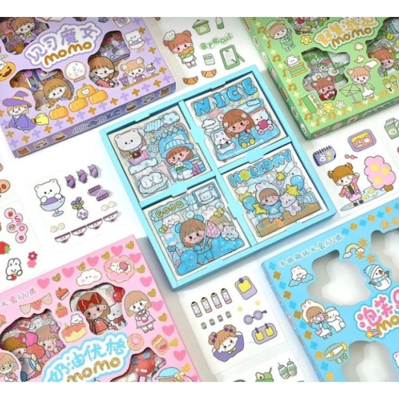 

Stiker Momo isi 100 lmbr | Stiker Momo Anti Air 2D Lucu 1 Box isi 100 | Sticker Motif Kartun Korea Lucu Anti Air Dekorasi Handbook | 100 Pcs Stiker Cute Estetik Kartun Korea Lucu Anti Air Ungu Scrap book kreasi DIY, kreasi anak, dan kado/ Suvenir Ultah