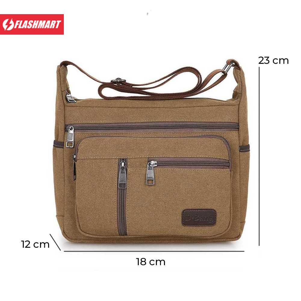 Flashmart Tas Selempang Pria Canvas Men Shoulder Bag - 0613