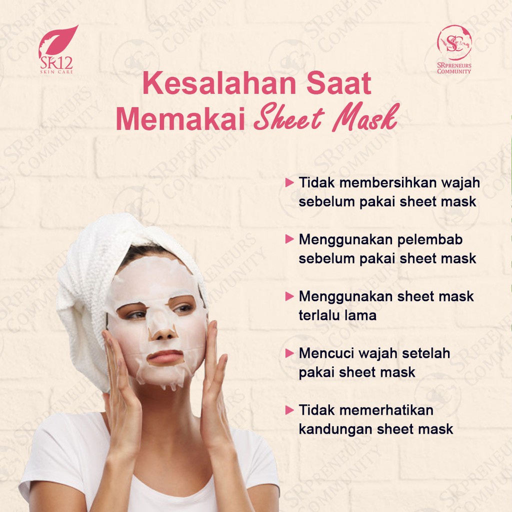 SHEET MASK BRIGHTENING SR12 BPOM / MASKER WAJAH ORIGINAL MENCERAHKAN / SHEET MASK PENCERAH PELEMBAB