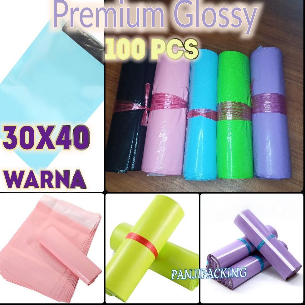 

➳ Y26 Plastik Polymailer Warna 30X40 cm Amplop Polimailer Packing Online 100pcs Polimer Pink Biru Ungu Hijau Hitam Glossy ヒ