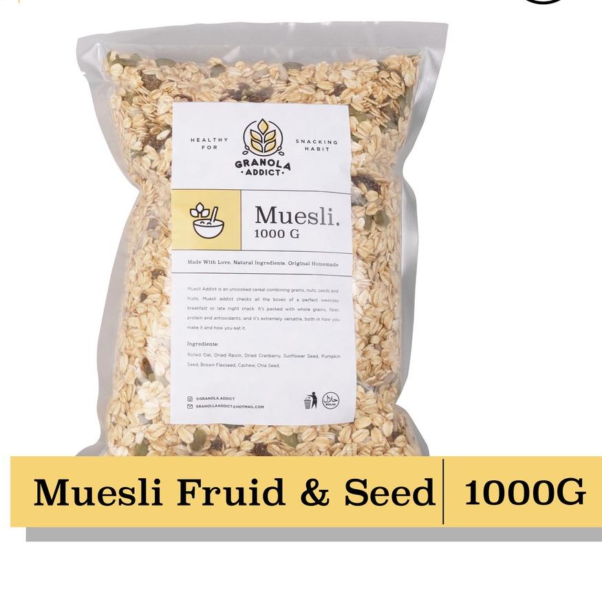 

۝ Granola Addict - Muesli Fruit & Seed 1KG ☟