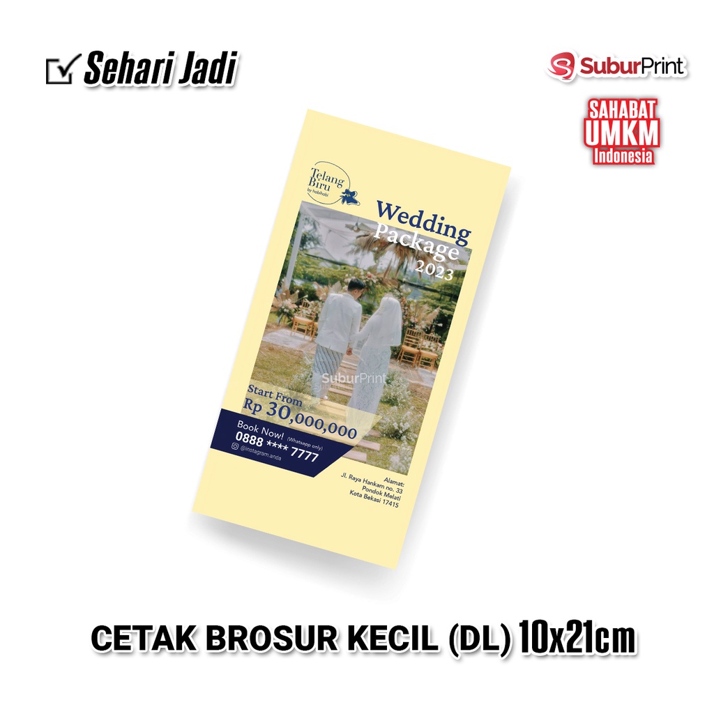 

Cetak Brosur Kecil Ukuran DL 10x21cm Warna Tajam Hasil Mengkilap Bahan Art Paper 120gram