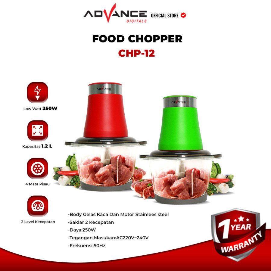 FOOD CHOPPER ADVANCE CHP-12 PENGILING DAGING DAN SAYUR MULTIFUNGSI