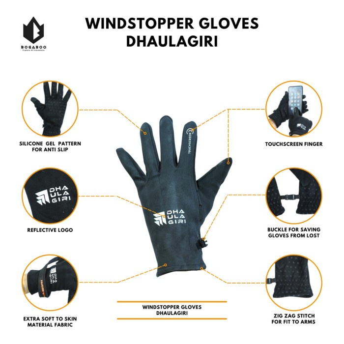 SARUNG TANGAN DHAULAGIRI WINDSTOPER TOUCHSCREEN