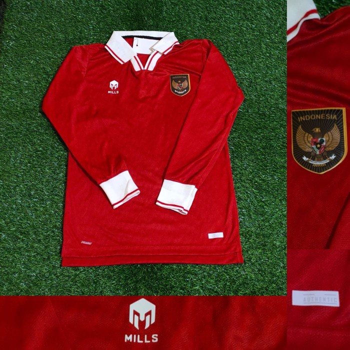 jersey  JERSEY BOLA INDONESIA HOME LONGSLEEVE 2022/2023 GRADE ORI IMPORT - M(X3C3) Bisa COD Jersey B