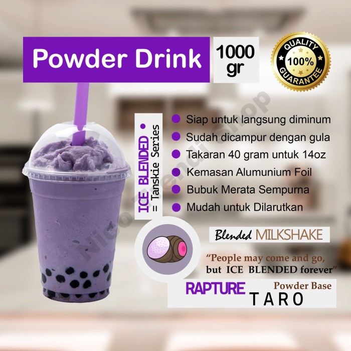 

<<<<<] Taro Bubuk 1kg Blend [Ready to Drink] #003