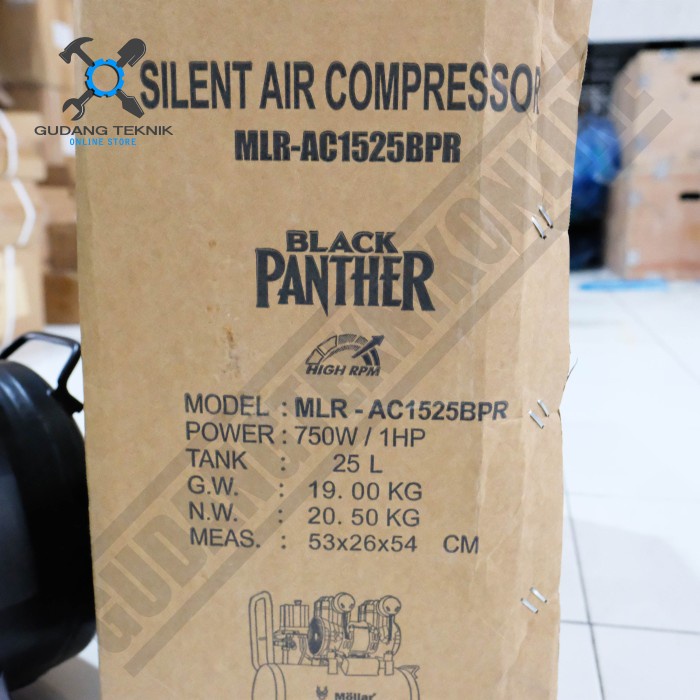 Mesin Kompresor Angin Tanpa Oli 25 Liter 1 HP MLR-AC1525BPR MOLLAR / Compressor Silent Oilless Compressor Oilles 1HP 25Liter MLR-AC1525BPR MOLLAR