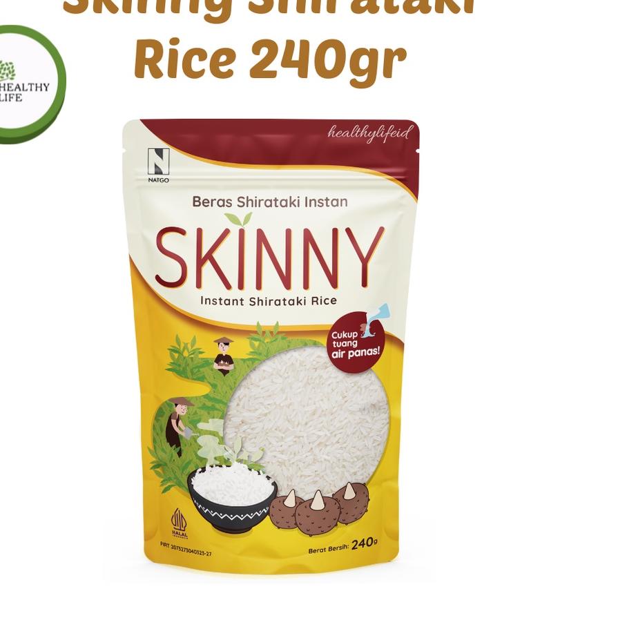 

☉ Natgo Skinny Shirataki Rice 240gr / Beras Shirataki / Beras Porang Skinny Cocok Untuk Diet ☟