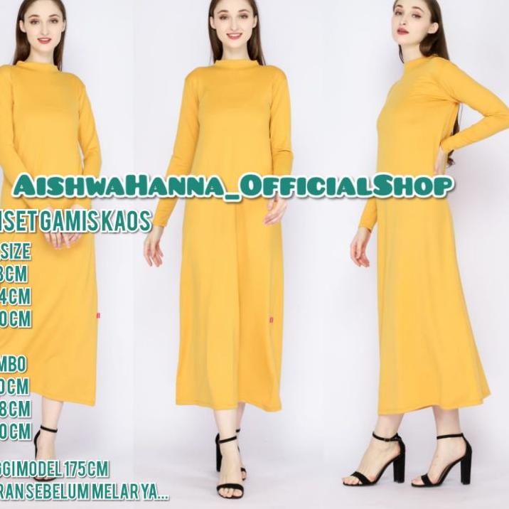 ✩ Manset Baju Gamis Dalaman Gamis Lengan Panjang Bahan Kaos Rayon Ukuran Standar dan Jumbo/inner gam