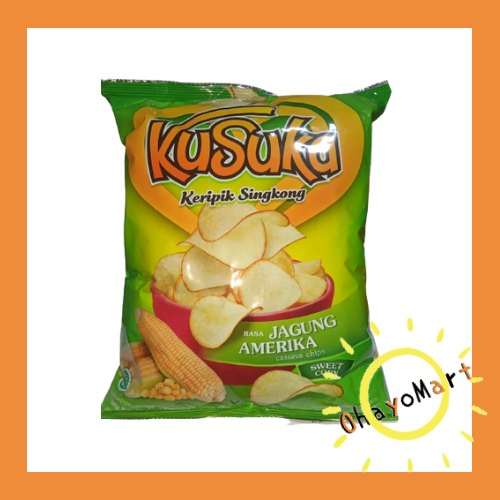 Kusuka Keripik Singkong Jagung Amerika / Cassava chips Sweet Corn 180g