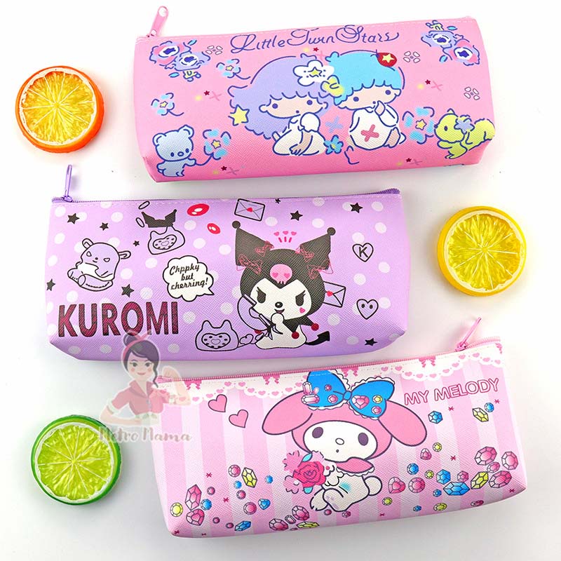 Tempat Pensil Anak Sanrio Bahan Kulit PU Kualitas Premium