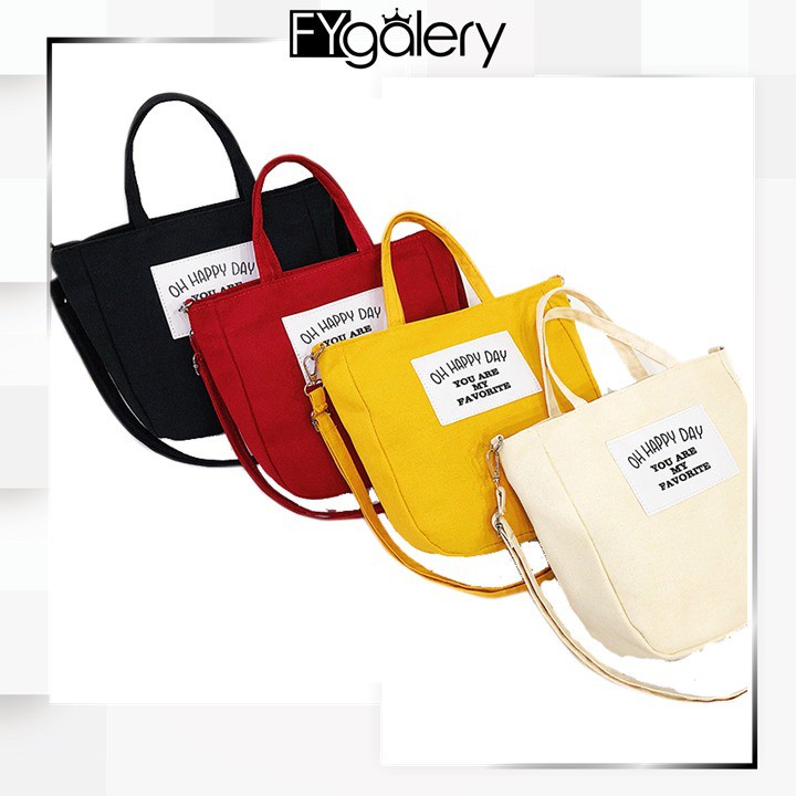 FYGALERY FYG1360 Tas Selempang Kanvas Perempuan Tas Jinjing Wanita Fashion Murah