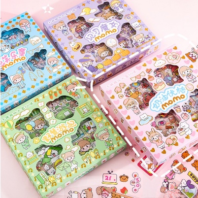 

【CM】100 Lembar Stiker Motif MOMO Kartun Korea Lucu Anti Air Dekorasi Handbook Scrapbook/ stiker tumbrl/ Stiker Aesthetic