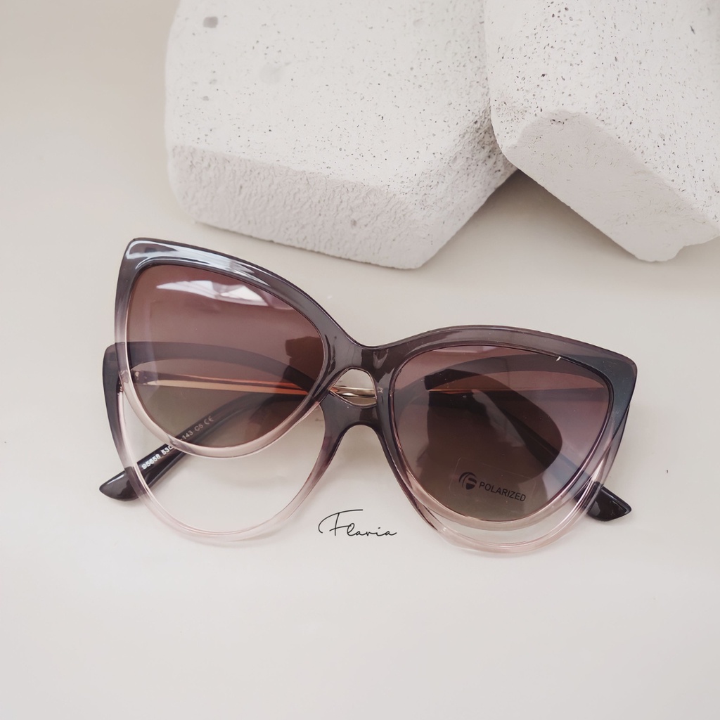 Flavia Eyewear - Kacamata Clip On Bianca (custom minus, photochromic, blueray, bluechromic)