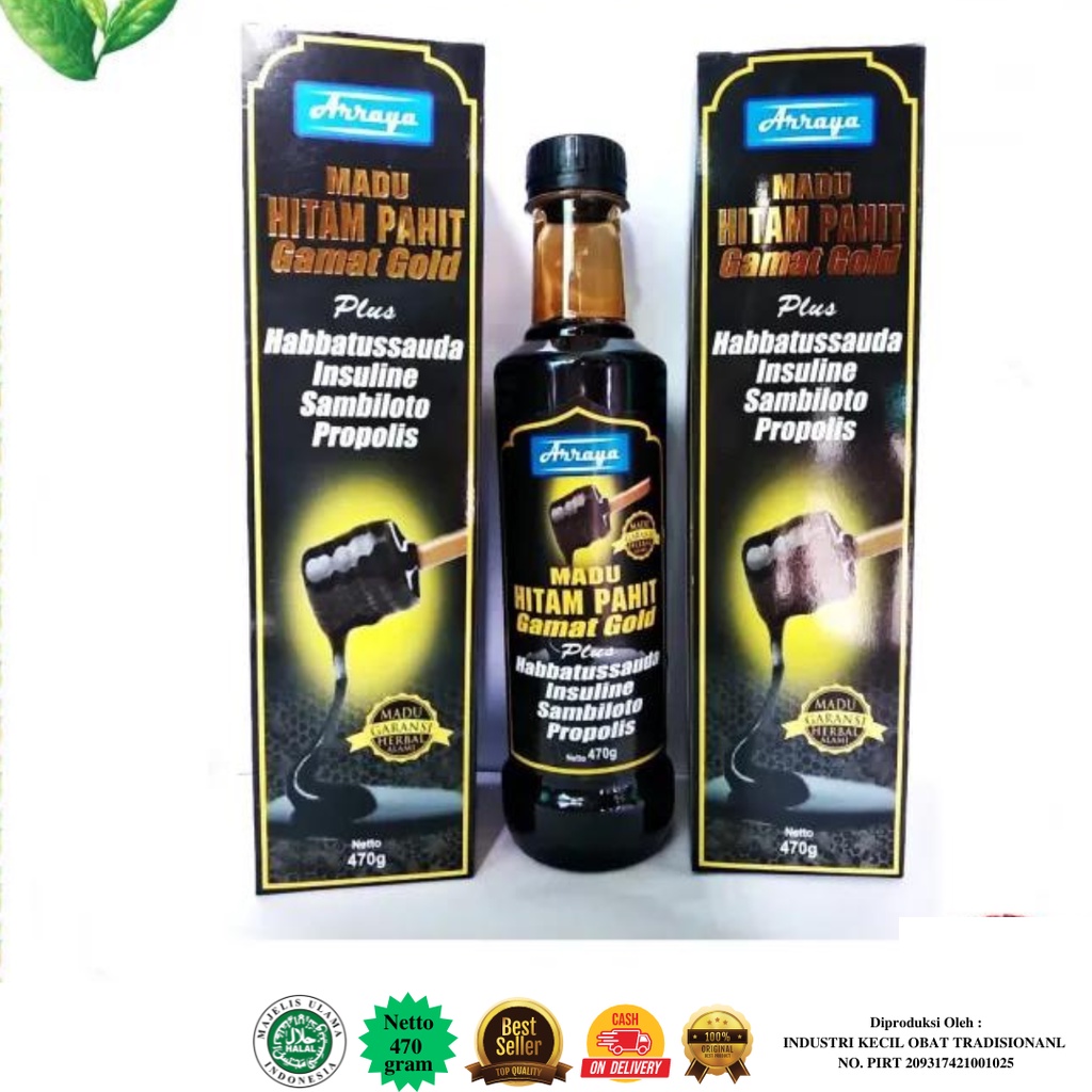 Madu Hitam Pahit Gamat Gold Arraya 470 gram