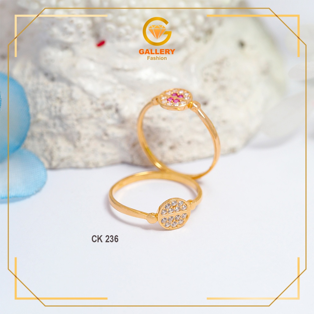 CINCIN EMAS ASLI KADAR 6K/300 DAN 8K/375 KODE CK 236 CINCIN MODEL BALON KOIN BERAT RINGAN