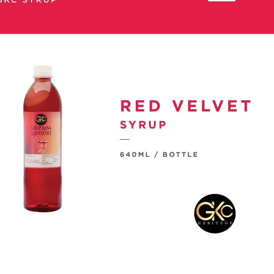 

✫ Sirup Red Velvet / Redvelvet Syrup Minuman GKC Heritage 640 ml (Import Quality) ♠