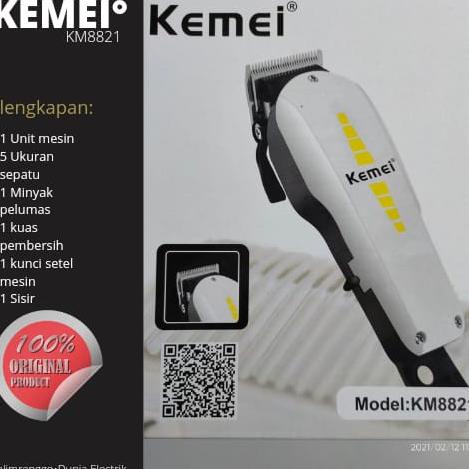 Larismanis Mesin Cukur Rambut Listrik Original Kemei KM-8821 / Alat Cukur Rambut Elektrik Kemei KM88