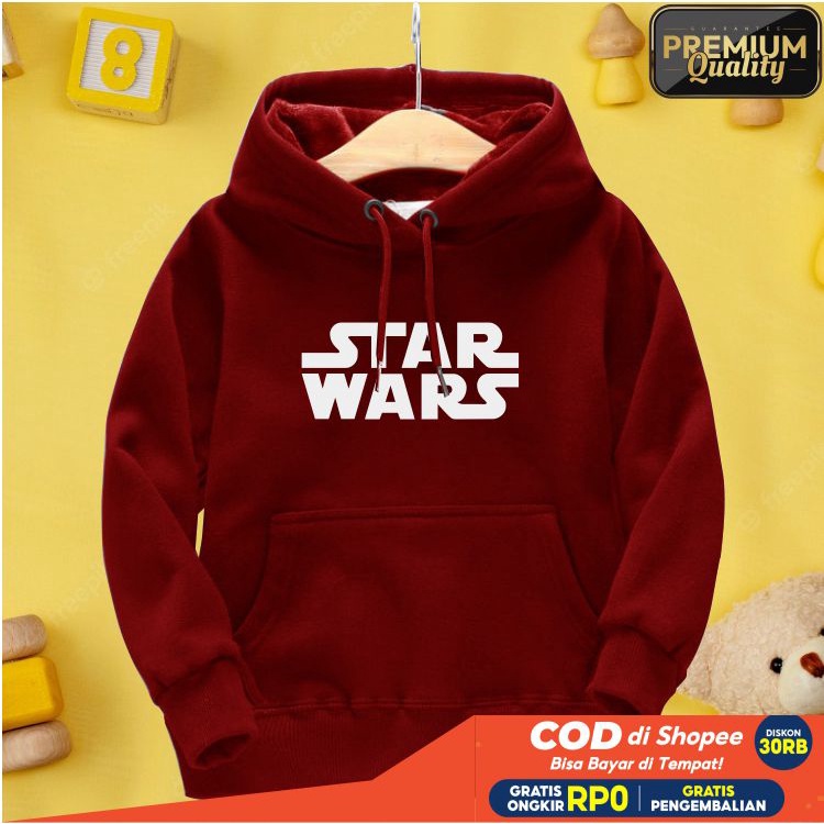 STAR WARS Jaket Distro Sweater Hoodie anak Laki-laki perempuan LOGO FLEECE TEBAL