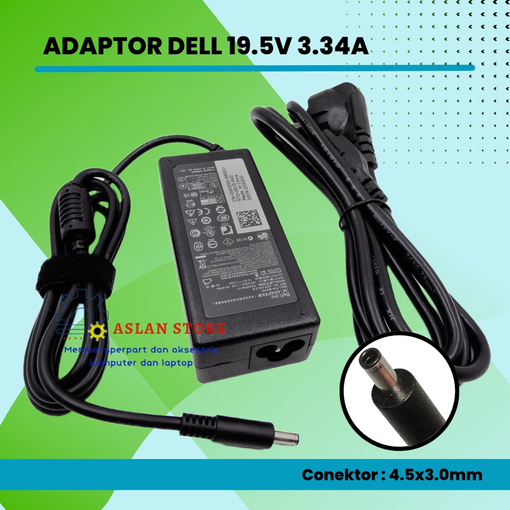 Charger Laptop Dell DA45NM131 DA45NM140 LA45NM140 5NW44 332-0971 03RG0T PA-1450-66D1 19.5V 3.34A 65W