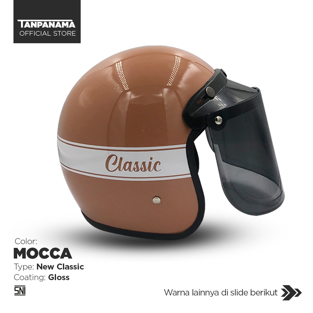 Tanpanama Helm - Helm Bogo New Classic Warna Pastel / Helm Retro Dewasa SNI