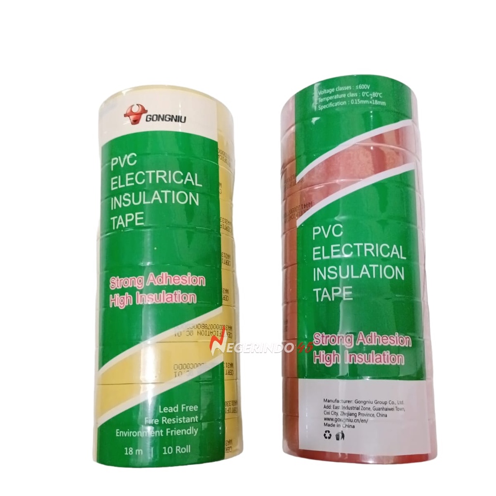 ISOLASI KABEL WARNA 3/4&quot; X 18 METER LAKBAN KABEL INSULATION TAPE ELECTRICAL