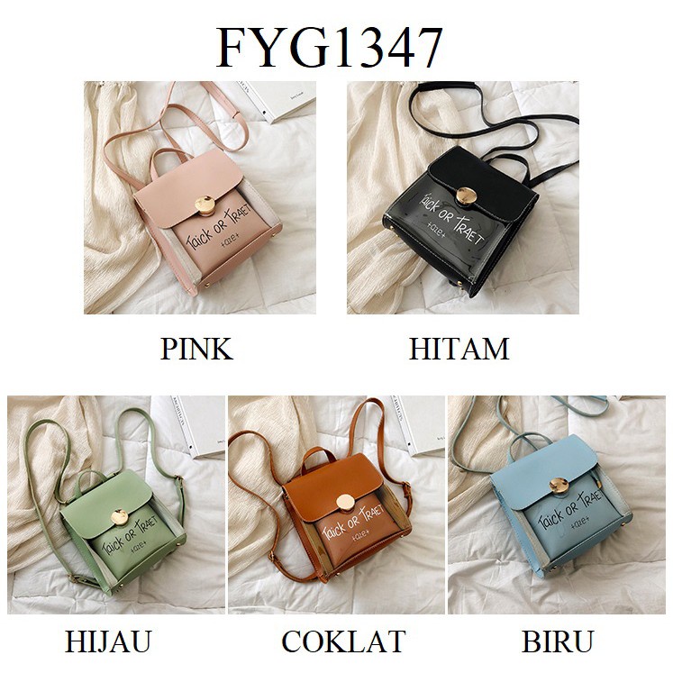 FYGALERY FYG1347 Tas Selempang Wanita Transparan Tas Ransel Perempuan 2 in 1 Murah