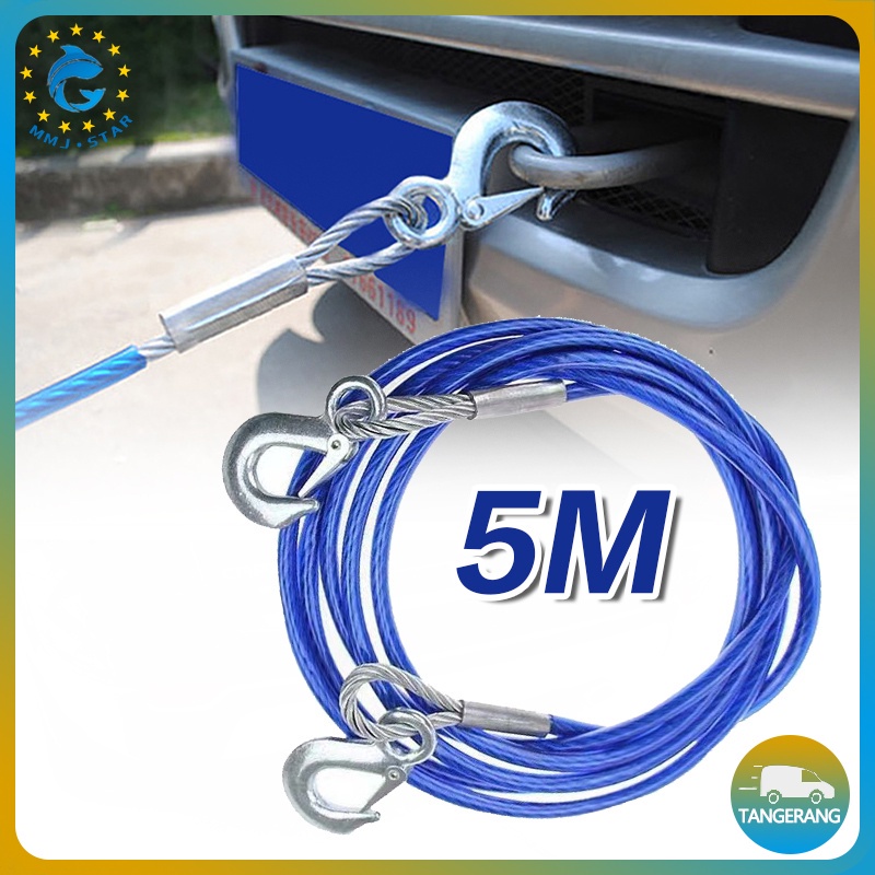 【5 M】Tali Derek Kawat Mobil/Automobile Wire Tow Rope/Tali Penarik Mobil Kawat Baja