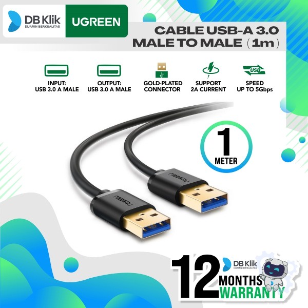 Kabel Male to Male UGREEN USB-A 3.0 1M (10370) - UGREEN Kabel USB 3.0