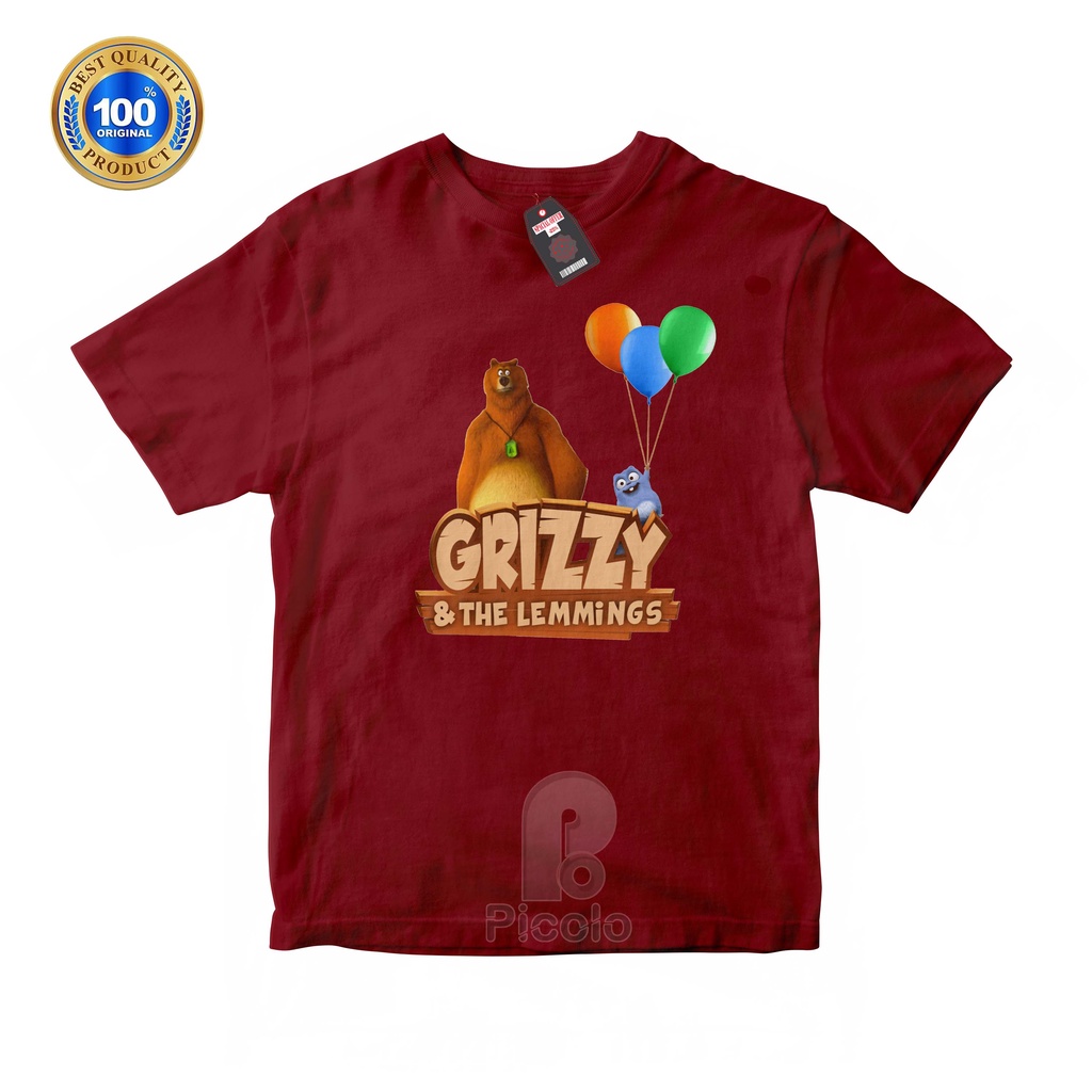 (FREE NAMA) BAJU KAOS ATASAN ANAK MOTIF KARTUN GRAZZY AND THE LEMMINGS UNISEX Bahan COTTUN