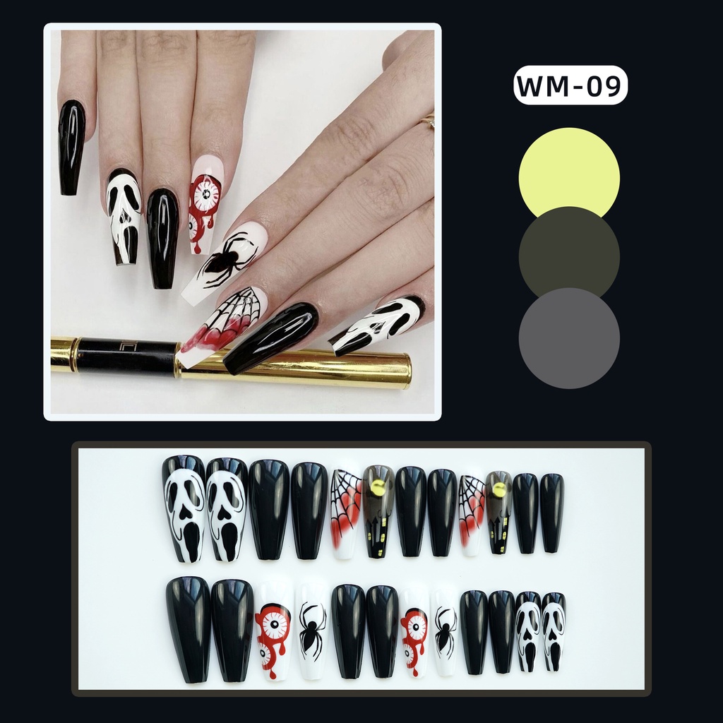 Halloween Gothic Spooky Fake Nails 8706