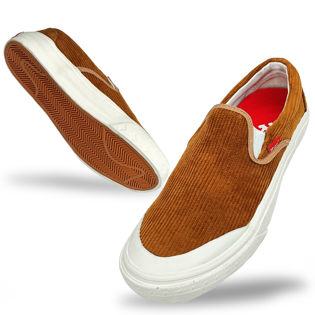 Voff - Sepatu Slip on Pria Wanita Voff Brown Edition