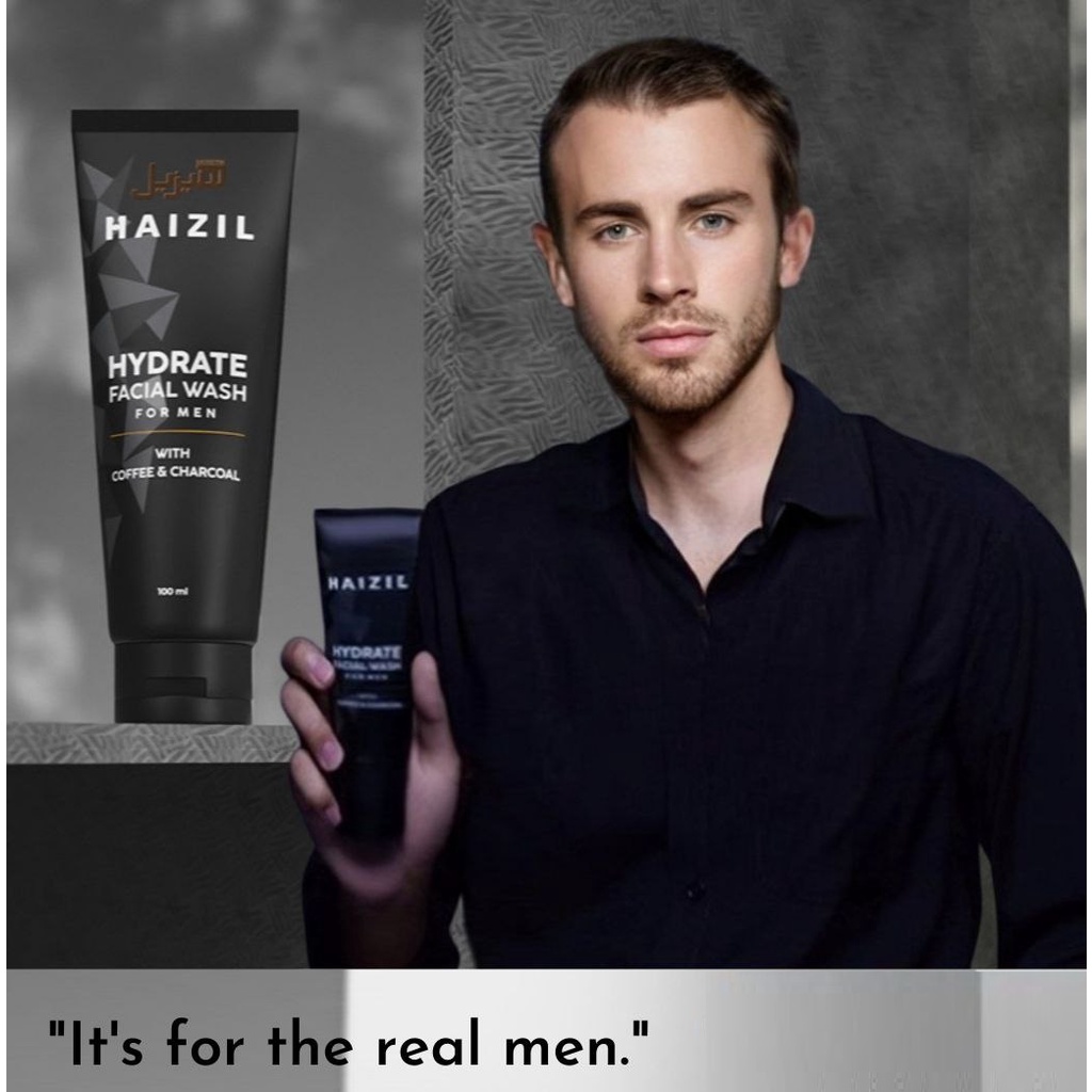 Haizil Hydrate Facial Wash for Men with Coffee &amp; Charcoal 100ml