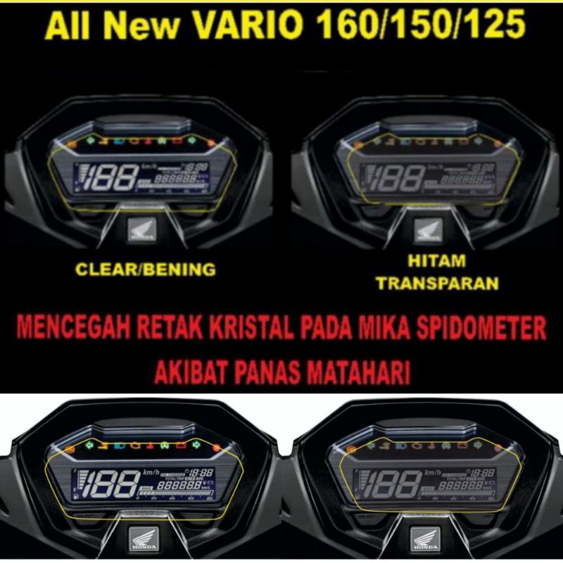 Stiker Setiker Pelindung Spidometer Vario 160 2022 - 2024 Vario 150 2018 - 2021