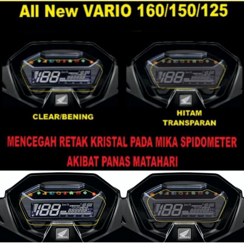 Stiker Setiker Pelindung Spidometer Vario 160 2022 Vario 150 2018 - 2021