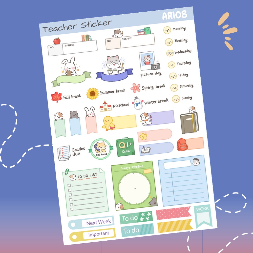 

[DOKI] Stiker Dekorasi Lucu / Sticker Journal / Stiker Aesthetic Memo Sticky Notes Journal Scrapbook Planner - AR108
