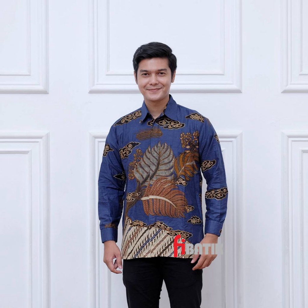 Kemeja Batik Pria Lengan Panjang Motif Mega Daun Couyple Batik Ayah Anak Laki-laki