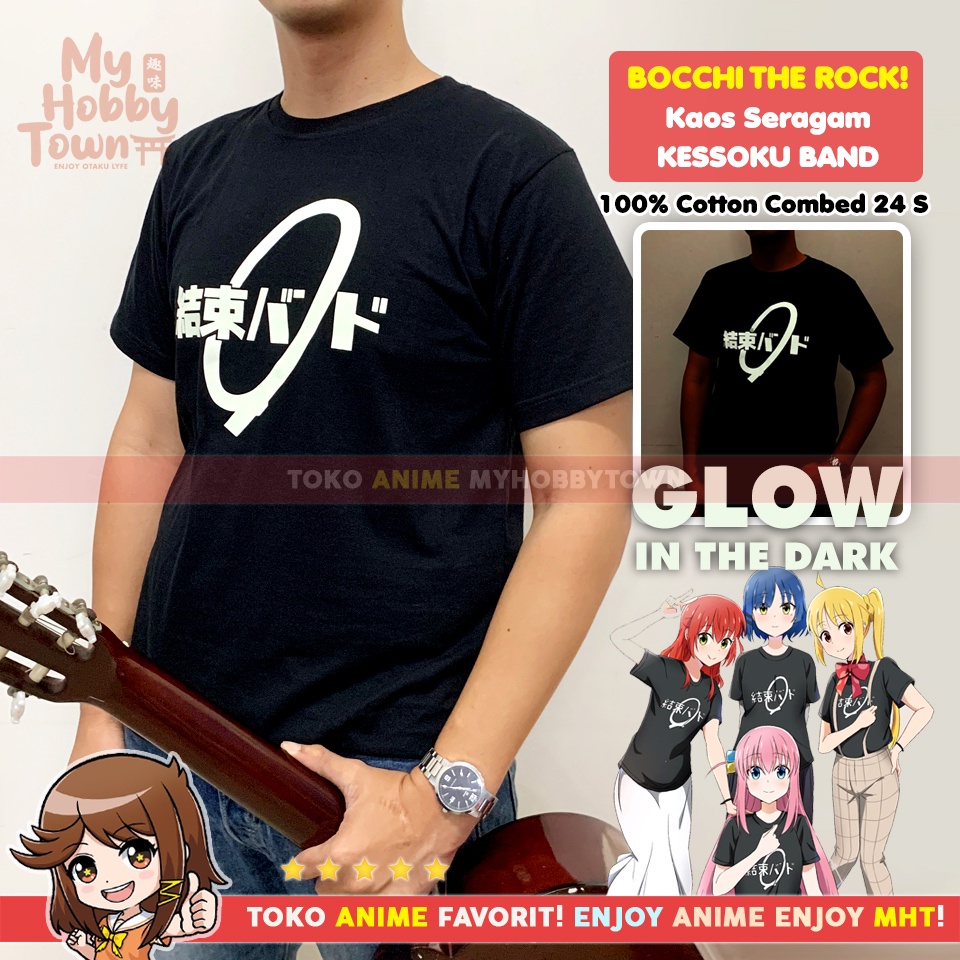 Kaos T-shirt Anime Bocchi The Rock Kessoku Band Hitori Gotoh