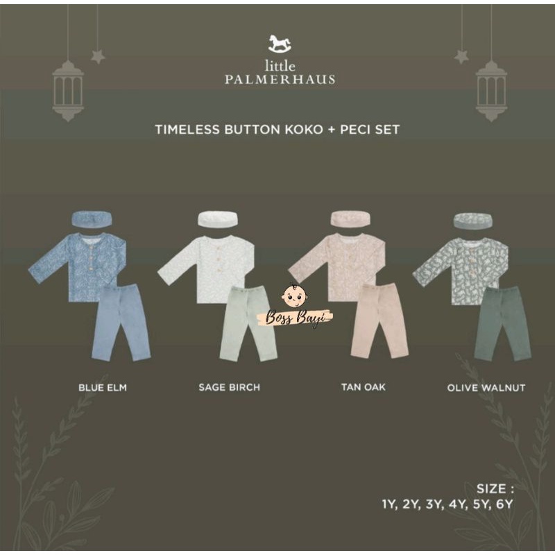 LITTLE PALMERHAUS - Timeless Button Koko Set + Peci Anak