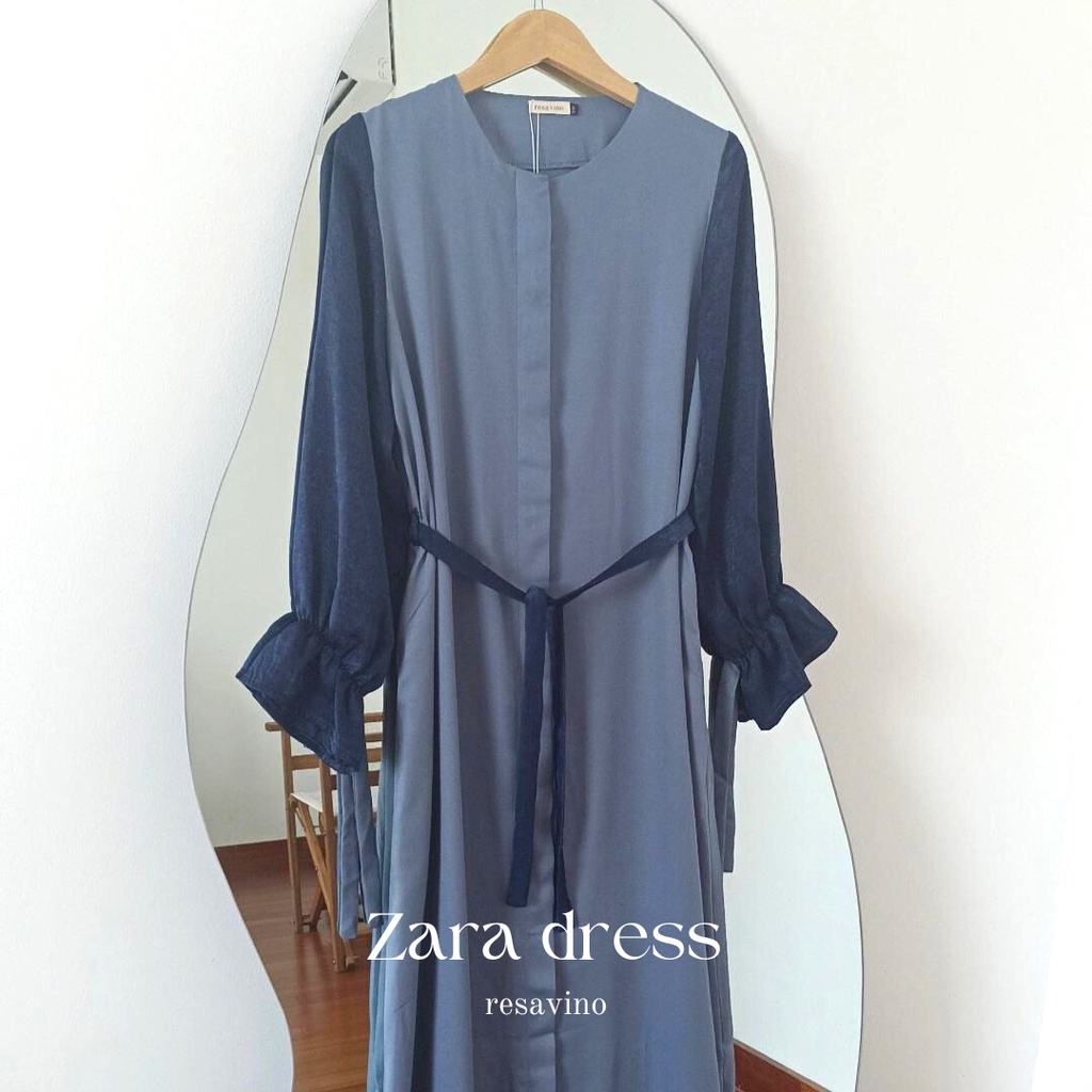 Resavino Zara Dress Navy Silk