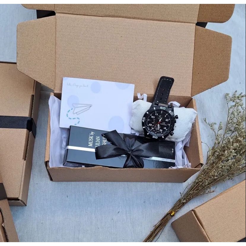 Hampers jam tangan + parfume ( Hampers cowok / Kado Cowok )