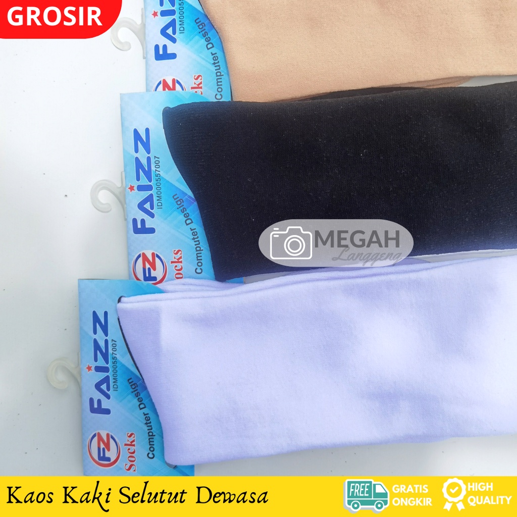 Kaos Kaki Wanita Muslimah Panjang Selutut warna cream putih hitam - kaos kaki wanita Selutut Bahan Tebal Kaos Kaki Panjang Kaos Kaki Wanita Kaos Kaki Polos - kaus kaki panjang selutut/ kaus kaki wanita /kaus kaki muslim - Megah langgeng