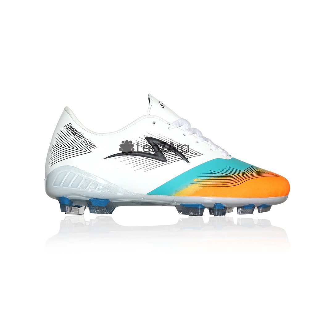 Sepatu Bola Pria Mini Soccer New Specs Accelerator Rainbow White Blue Size 39 Sampai 44