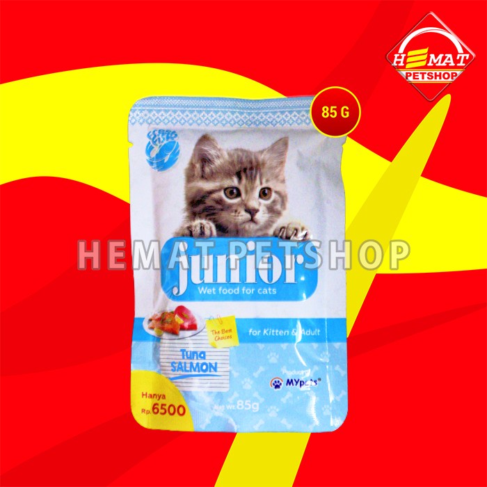 Makanan Basah Kucing Junior Wet Food Pouch 85 Gram Non Whiskas