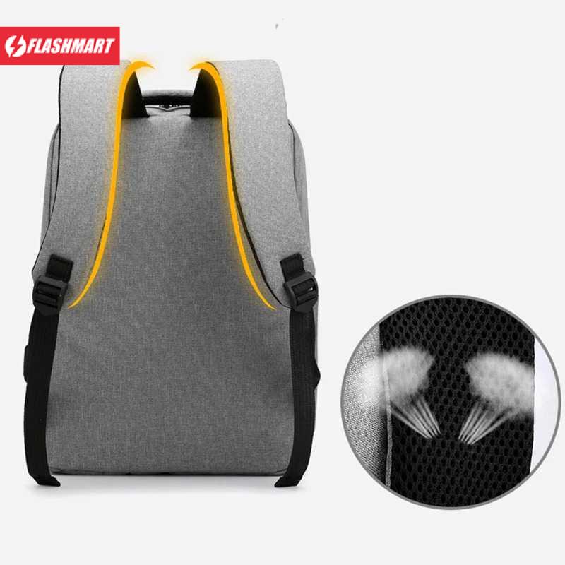 Flashmart QUVLEN Tas Ransel Laptop Backpack with USB Charger Port - CV904