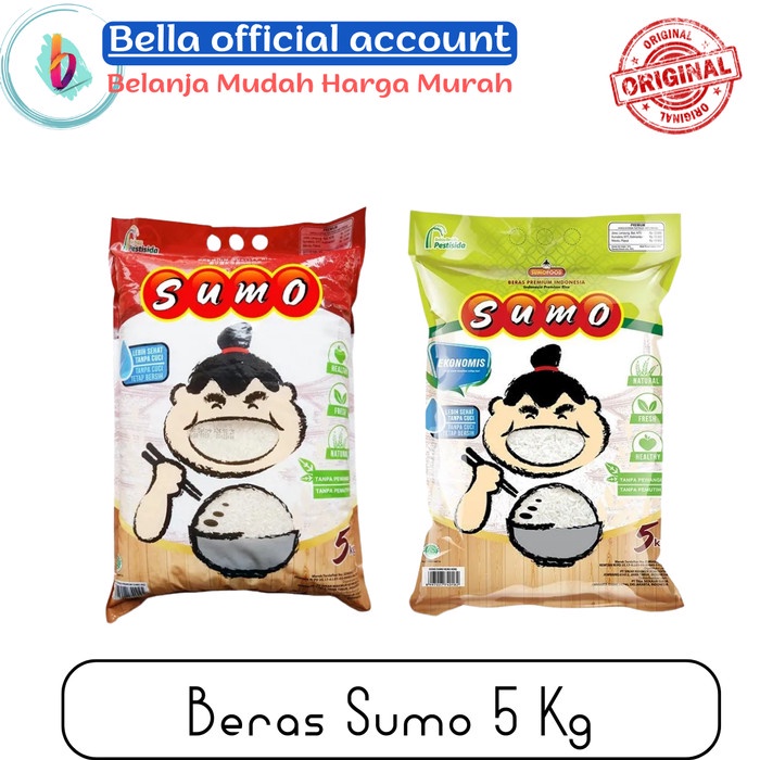 

Beras Sumo Premium Kemasan Merah / Hijau Beras Putih 5 Kg