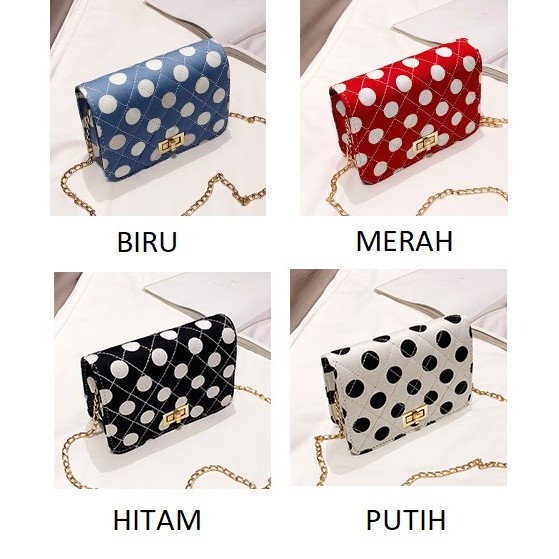 FYG 1263 TAS SELEMPANG POLKADOT MINI FASHION WANITA IMPORT